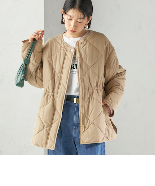 一部予約》〈手洗い可能〉キルティング サイドジップ ブルゾン