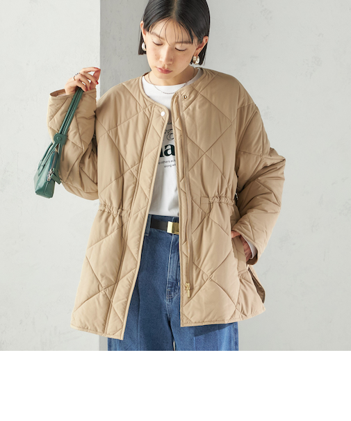 〈手洗い可能〉キルティング サイドジップ ブルゾン