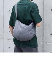 SHIPS any: リップストップ ナイロン ロゴ 刺繍 クレッセント ショルダーバッグ◆