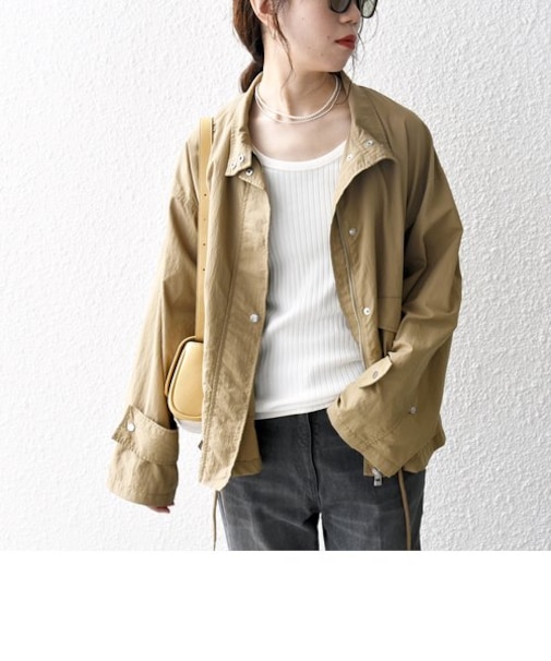 SHIPS any:〈撥水・洗濯機可能〉スタンドカラー ドロスト ショート ブルゾン