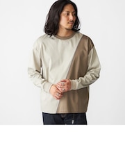 SHIPS: カラースラント パネル 長袖 Tシャツ