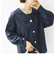 【WEB限定】 〈洗濯機可能〉タイプライター ビジュー ボタン ロングスリーブ ブラウス