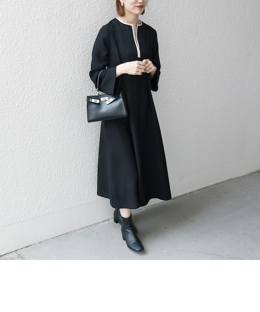 《一部追加予約》【WEB限定】SHIPS any: ダブルクロス ウエスト タック Aライン ワンピース ［NAVY BLUE］
