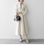 【WEB限定】SHIPS any: ダブルクロス ウエスト タック Aライン ワンピース ［NAVY BLUE］