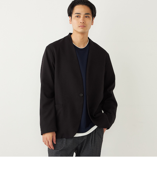 《一部追加予約》SHIPS Colors:〈手洗い可能〉ノーカラー ジャケット(セットアップ可能)◆