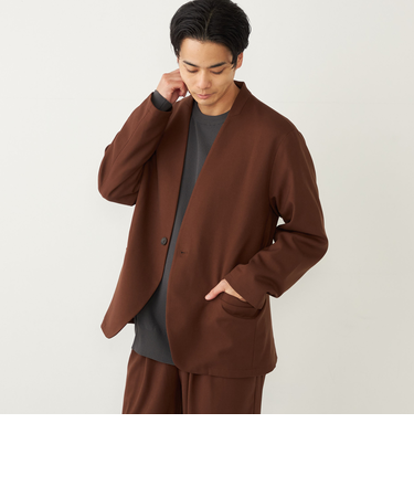 SHIPS Colors:〈手洗い可能〉TR ノーカラー ジャケット(セットアップ可能)◇