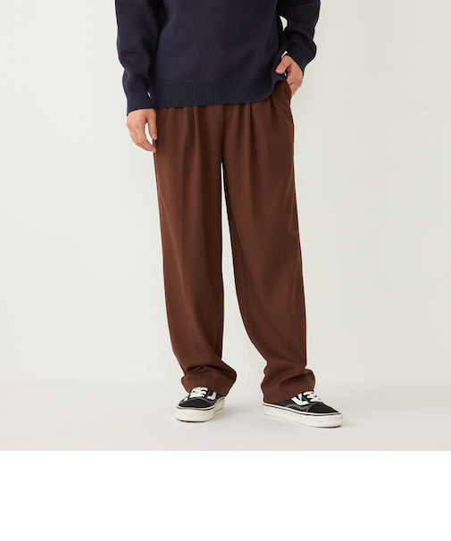 SHIPS Colors:〈洗濯機可能〉TR テーパード ワイド トラウザーズ(セットアップ可能)◇