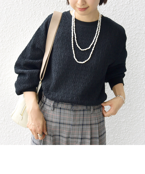 《一部追加予約》【WEB限定】〈手洗い可能〉ランダムブルーゼ ロングスリーブ プルオーバー