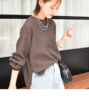 【WEB限定】〈手洗い可能〉ランダムブルーゼ ロングスリーブ プルオーバー