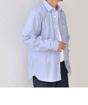 SHIPS any: ストライプ / ソリッド リラックス レギュラーカラー シャツ 25AW◆