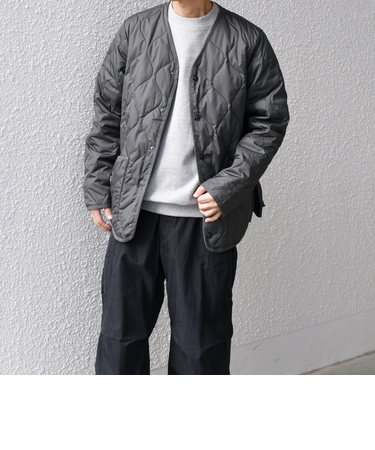 【SHIPS any別注】TAION: 〈手洗い可能〉ダウンキルト スリット ボタン カーディガン◇