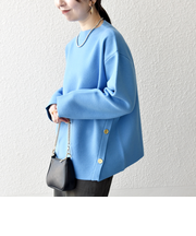 《一部追加予約》SHIPS any:〈手洗い可能〉ミラノリブ スタンドカラー ニット プルオーバー