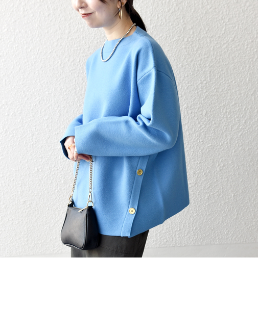 《一部追加予約》SHIPS any:〈手洗い可能〉ミラノリブ スタンドカラー ニット プルオーバー