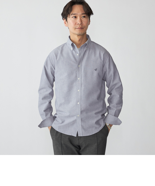 【WEB限定】SHIPS: 防シワ・吸水速乾 Drymix(R) ワンポイントロゴボタンダウンシャツ