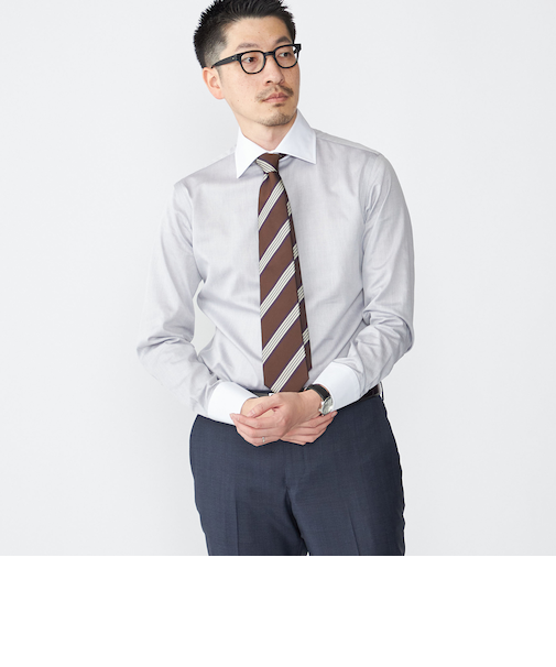 SHIPS: イージーアイロン ピケ ワイドカラー クレリック シャツ