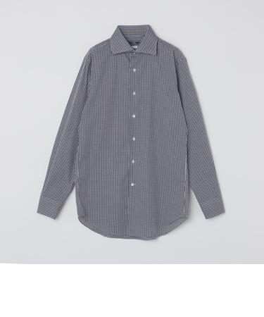 SHIPS: イージーアイロン ギンガムチェック ワイドカラー シャツ