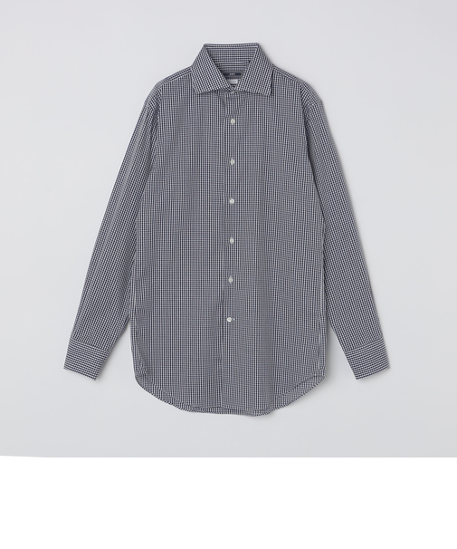 SHIPS: イージーアイロン ギンガムチェック ワイドカラー シャツ