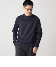 SHIPS: コットン ハイゲージ ポンチ ライト ロングスリーブ Tシャツ