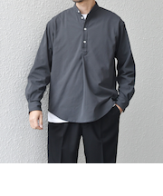 SHIPS any: SORONA(R) ストレッチ ジャージー バンドスキッパー プルオーバー シャツ◆