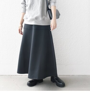 SHIPS any〈洗濯機可能〉ダブル ジャージー Aライン スカート［NAVY BLUE］