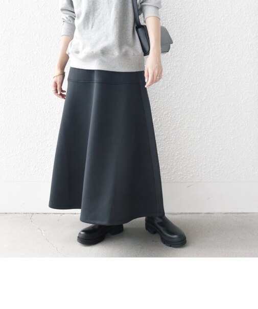 SHIPS any〈洗濯機可能〉ダブル ジャージー Aライン スカート［NAVY BLUE］