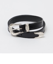 TORY LEATHER: 3PIECE SILVER BUCKLE