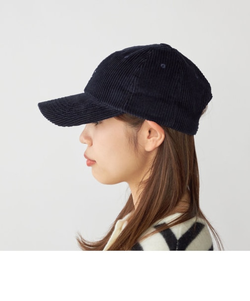 【WEB限定】SHIPS: ワンポイント ロゴ 刺繍 コーデュロイ オーバーフィット キャップ