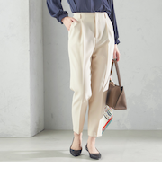 〈手洗い可能〉タック テーパード パンツ（セットアップ対応）
