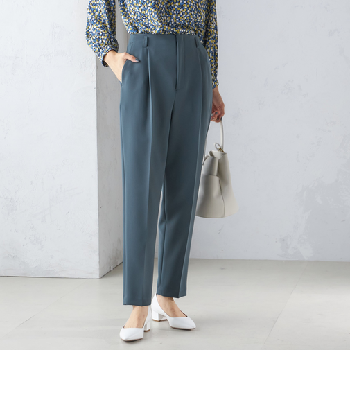 〈手洗い可能〉タック テーパード パンツ（セットアップ対応）