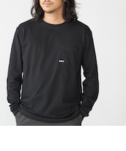 【WEB限定】SHIPS: マイクロ SHIPSロゴ ポケット ロングスリーブ Tシャツ (ロンT)