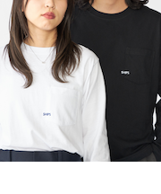 【WEB限定】SHIPS: マイクロ SHIPSロゴ ポケット ロングスリーブ Tシャツ (ロンT)