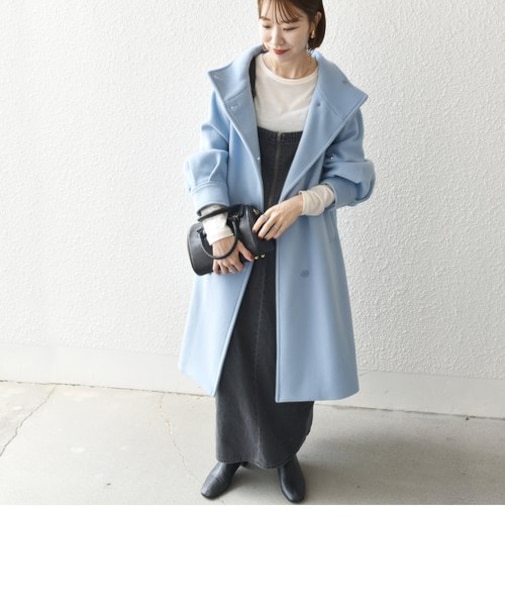 SHIPS any: ノンミュールジングウール スタンドネック ロング コート