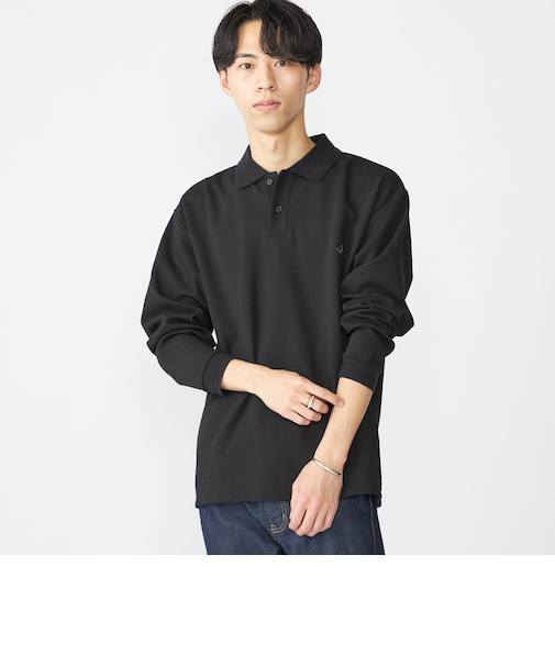 【WEB限定】SHIPS:〈抗菌・防臭〉ワンポイント ロゴ バーズアイ ロングスリーブ ポロシャツ