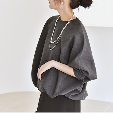 《一部追加予約》quaranciel:〈洗濯機可能〉ポンチ ドロスト ルーズ プルオーバー