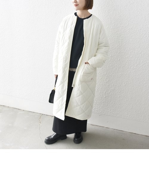 美品⁂シップス⁂ムーン社　スナグパック　チェスターコート　中綿キルティング SHIPS any: 〈撥水加工〉中綿 クルーネック キルティング ロング