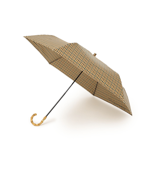 Traditional Weatherwear: チェック バンブー ハンドル アンブレラ ミニ