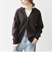 SHIPS any:〈手洗い可能〉AQUA カシミヤ ミックス スキッパー カーディガン