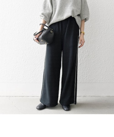 SHIPS any:〈洗濯機可能〉USAコットン 裏起毛 コードライン ワイド スウェット パンツ