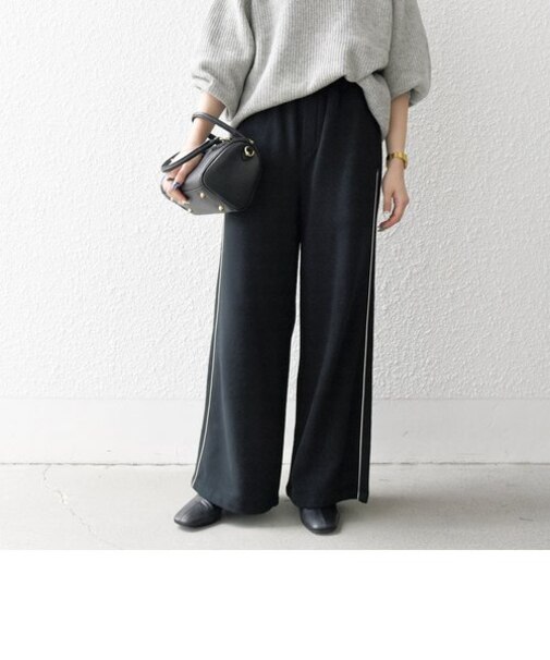 SHIPS any:〈洗濯機可能〉USAコットン 裏起毛 コードライン ワイド スウェット パンツ