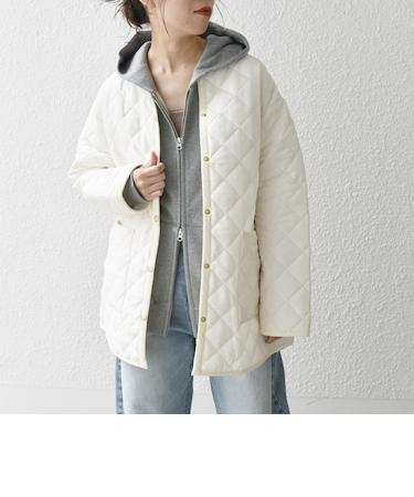 Traditional Weatherwear: ARKLEY キルティング ミドル ノーカラー コート