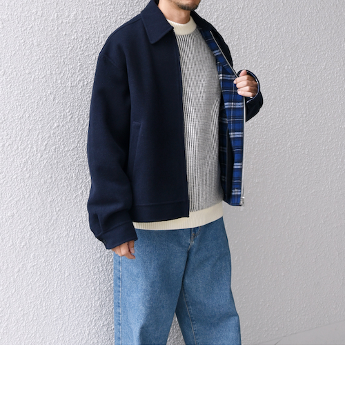 SHIPS: スーパー160'S メリノウール メルトン バーシティジャケット