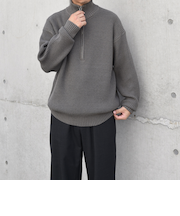SHIPS any:〈手洗い可能〉ハーフジップ 畦編み ドライバーズ ニット 24FW◇