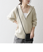 SHIPS any:〈手洗い可能〉ハーフジップ 畦編み ドライバーズ ニット 25AW◇
