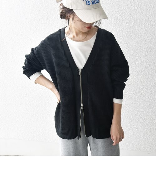 SHIPS any:〈手洗い可能〉畦編み ドライバーズ Vネック ショート