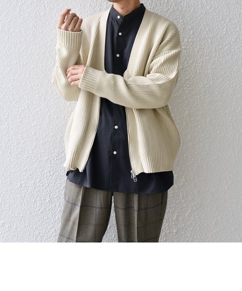 SHIPS any:〈手洗い可能〉畦編み ドライバーズ Vネック ショート