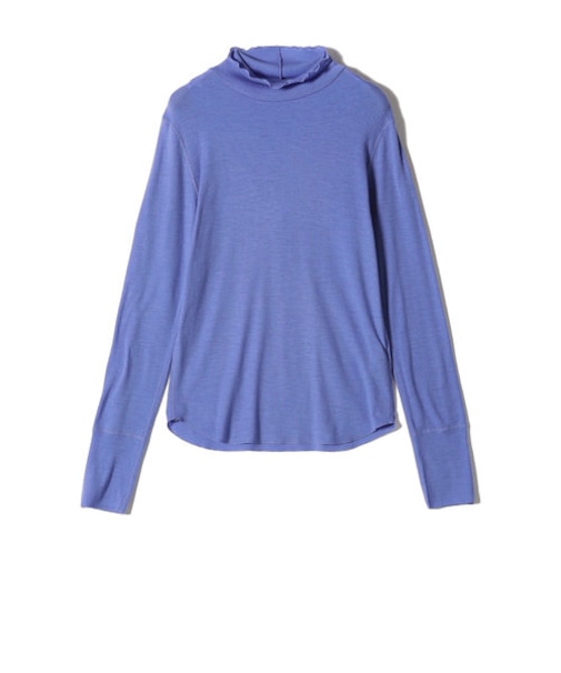 SHIPS Primary Navy Label:ウール フライス ジャージー タートルネック