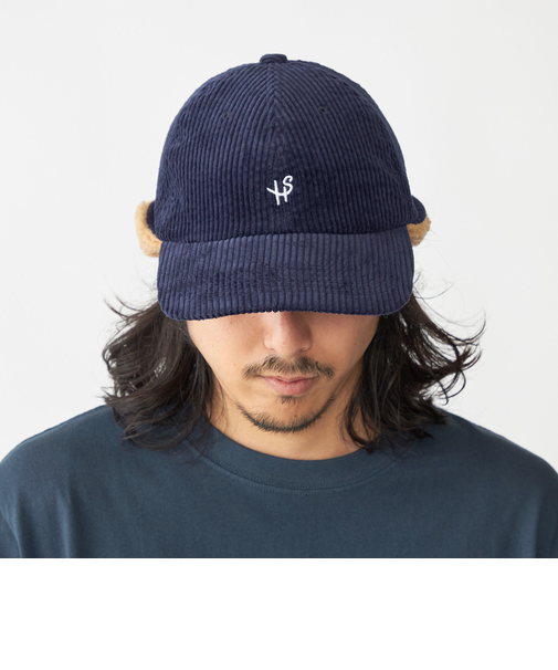 【WEB限定】SHIPS: ワンポイント ロゴ 刺繍 コーデュロイ ボア オーバーフィット キャップ
