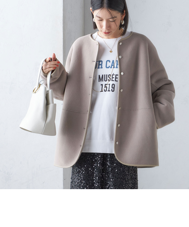 〈手洗い可能〉リバーシブル ボア × フリース ブルゾン