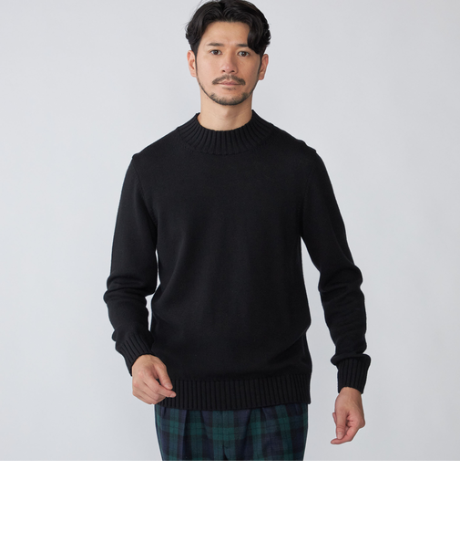 【SHIPS別注】PIACENZA: ウール ミドルゲージ モックネック ニット