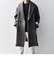 SHIPS any: PURE WOOL MELTON ダブル チェスターコート◇